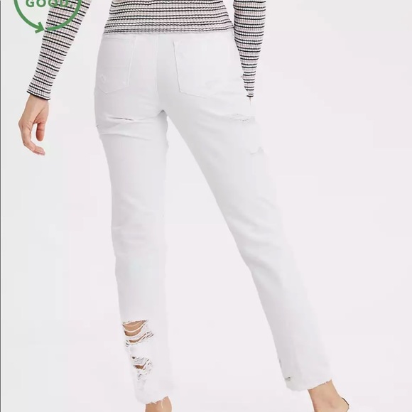 American Eagle White mom jeans 6 long NWT - Picture 2 of 4